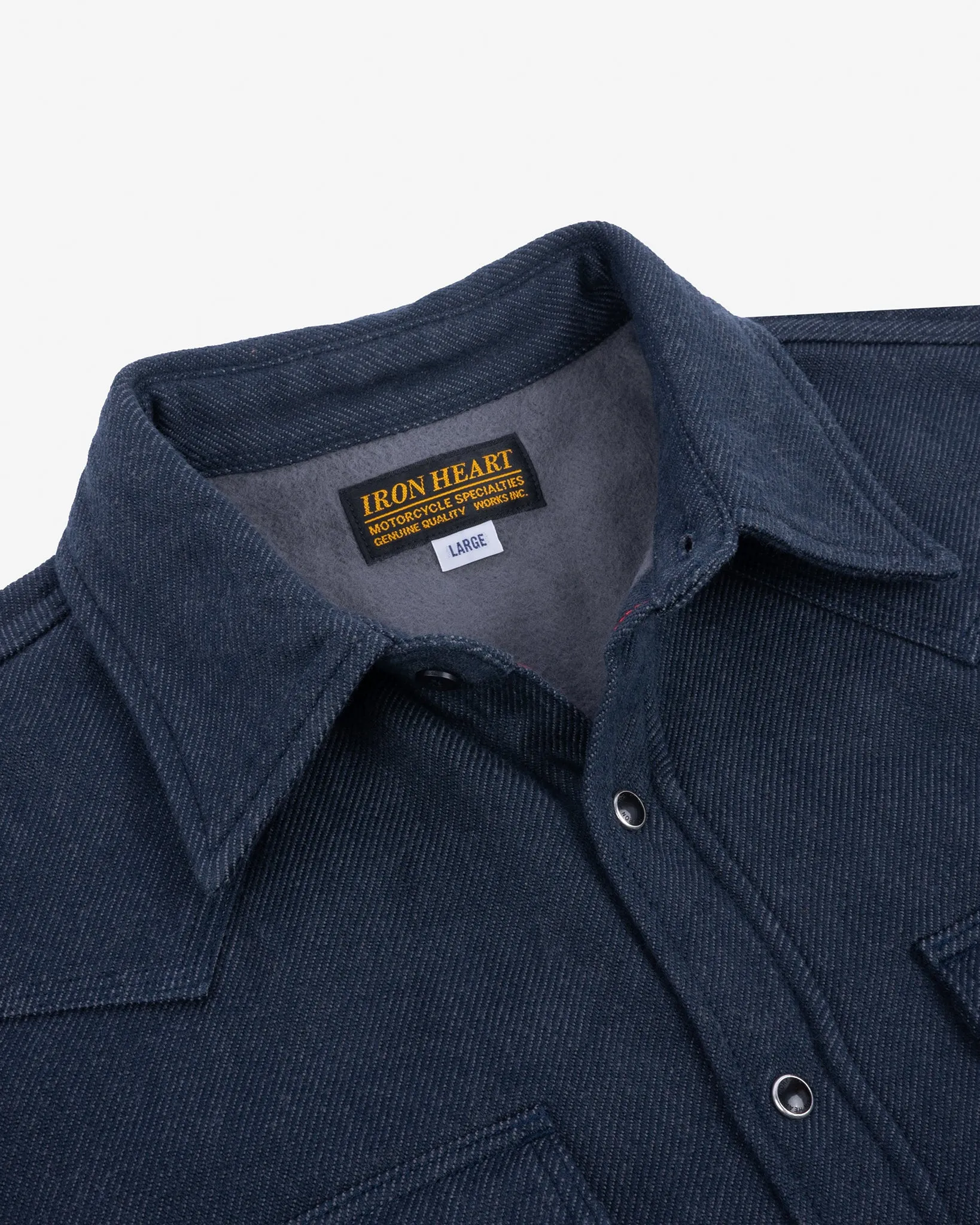 12oz Ultra Heavy Flannel Western Shirt - Navy