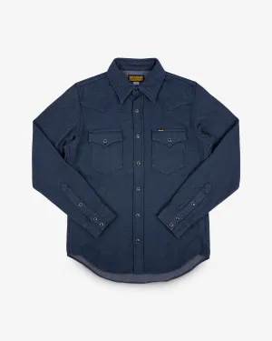 12oz Ultra Heavy Flannel Western Shirt - Navy