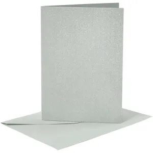 4 x Assorted Colour Mother Of Pearl Finish Blank Cards With Envelopes Craft Making