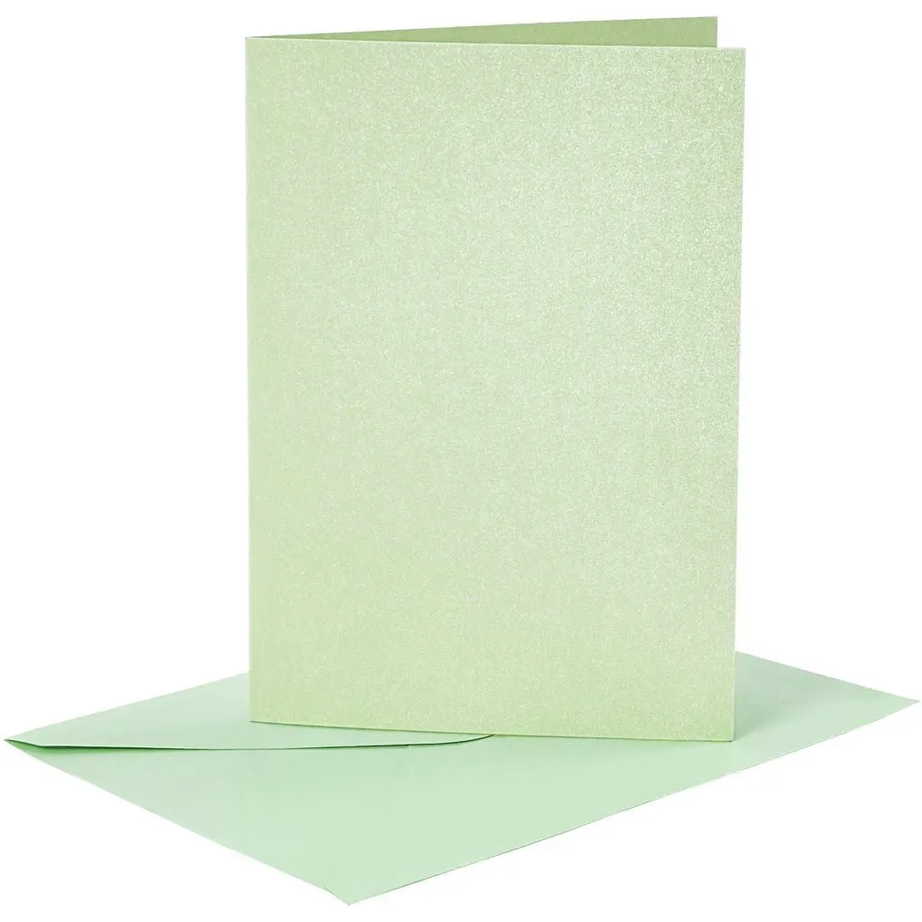 4 x Assorted Colour Mother Of Pearl Finish Blank Cards With Envelopes Craft Making