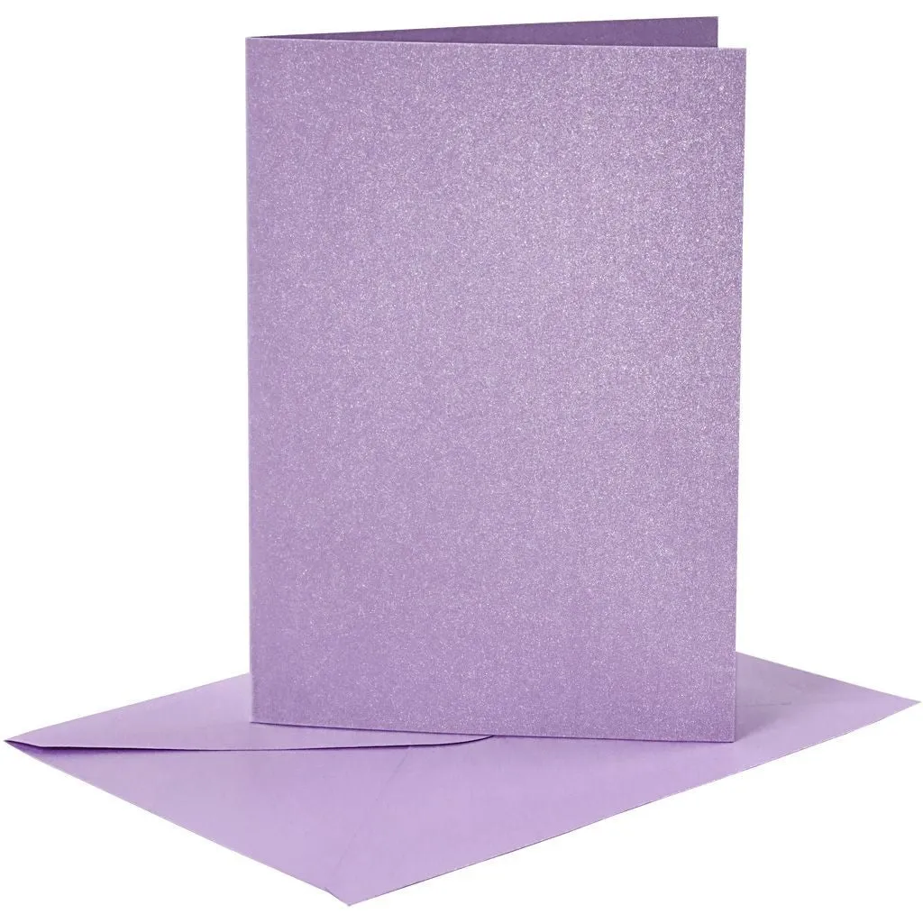 4 x Assorted Colour Mother Of Pearl Finish Blank Cards With Envelopes Craft Making