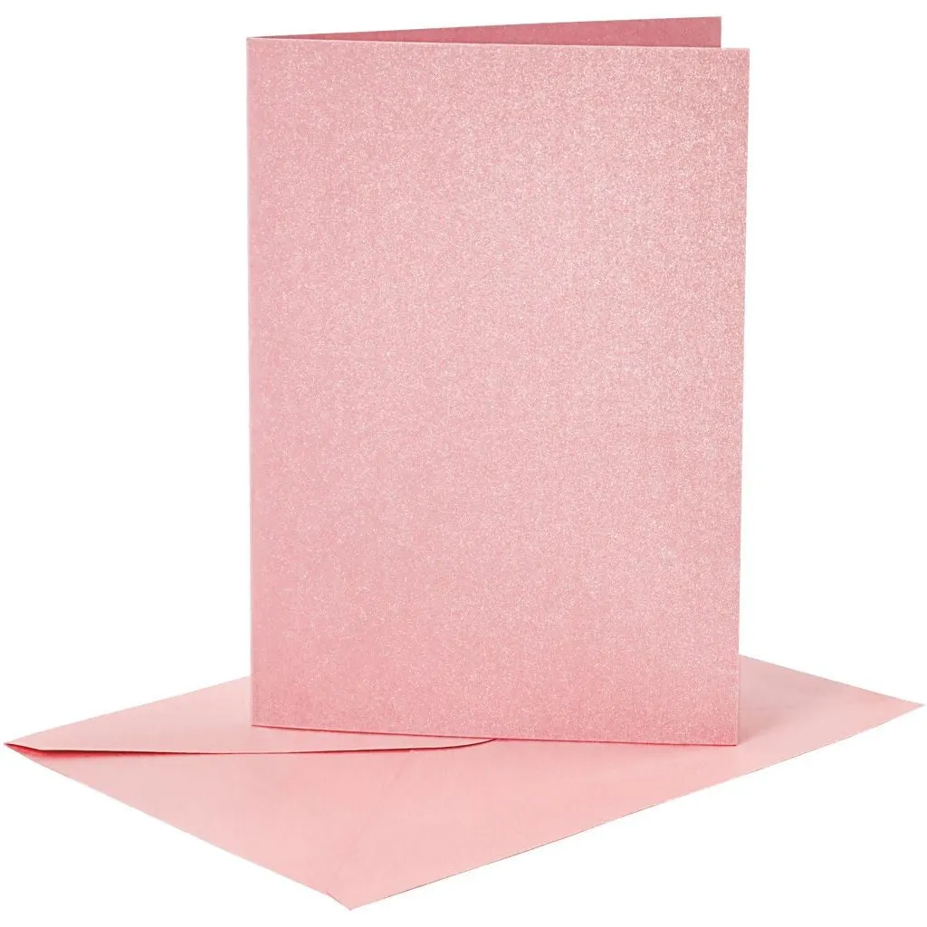 4 x Assorted Colour Mother Of Pearl Finish Blank Cards With Envelopes Craft Making
