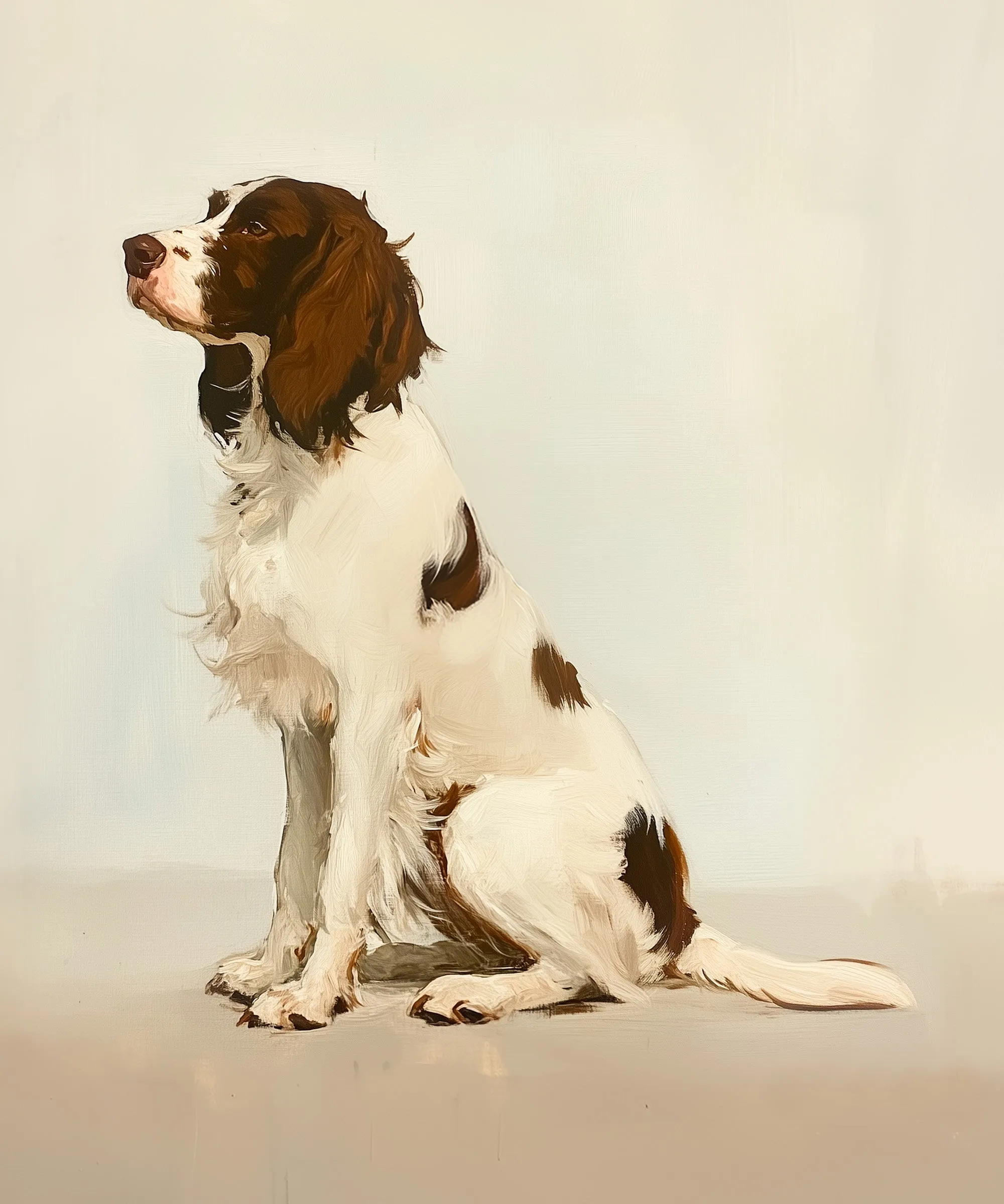 A Seated Springer Spaniel