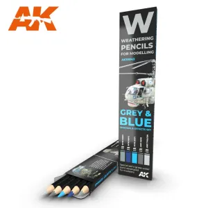 AK Interactive Weathering Watercolor Pencil Set - Grey and Blue Camouflages