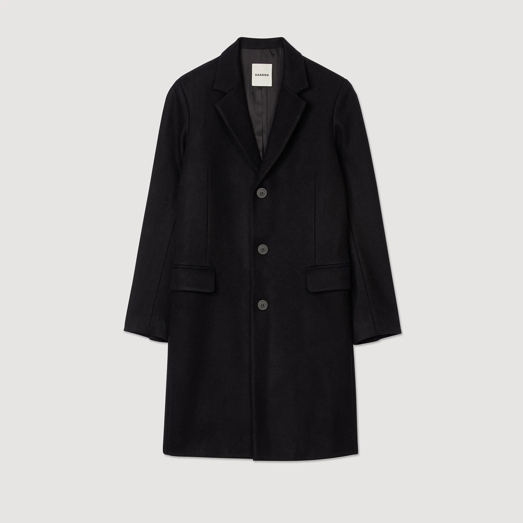 Apollo Wool Broadcloth Coat Black