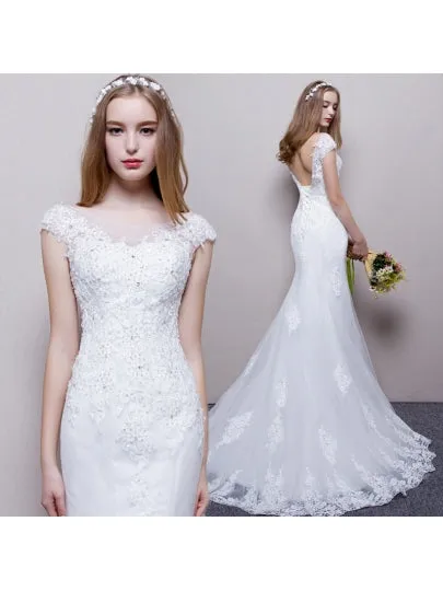 Beading Lace-Up Mermaid Wedding Dress