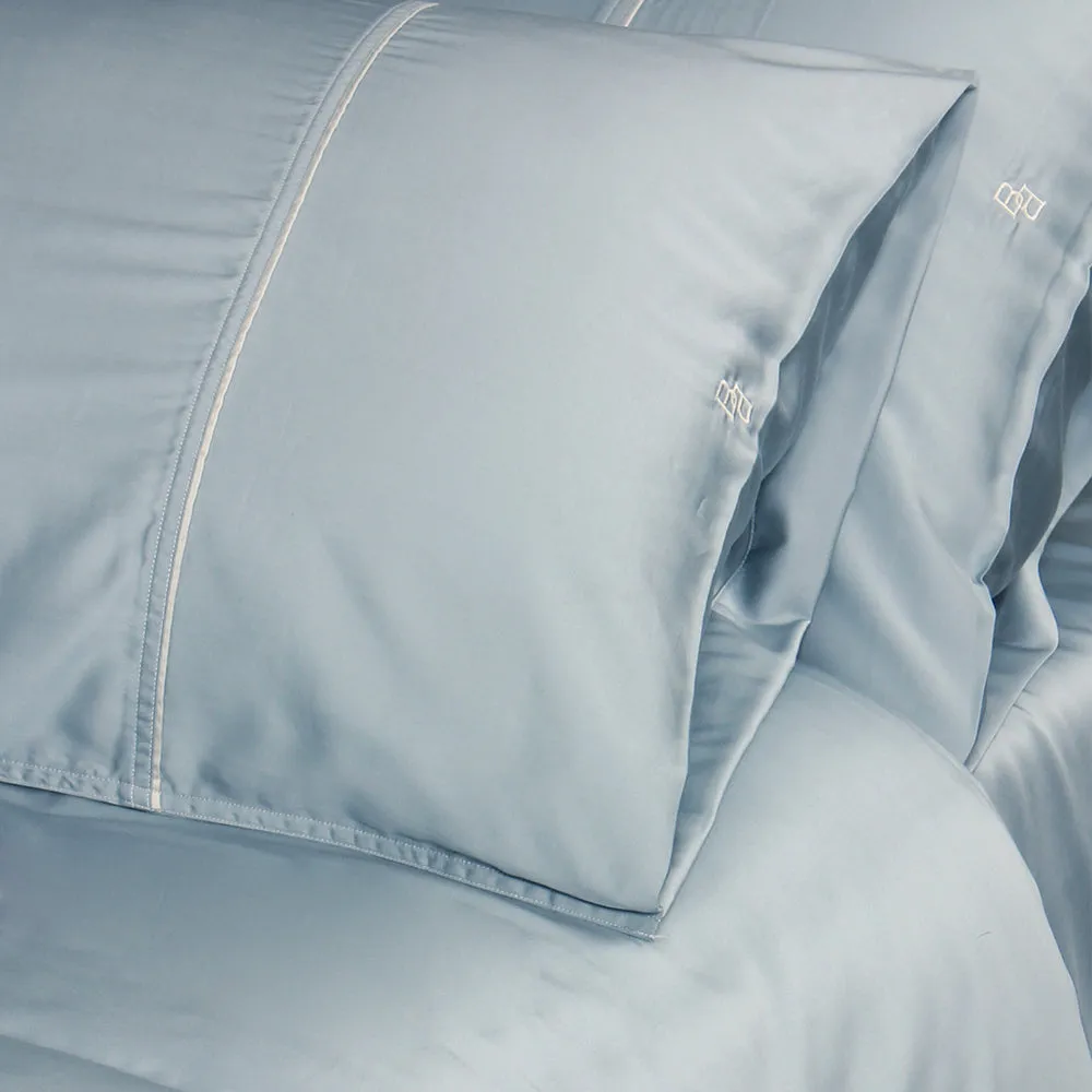 Bellami Nano Puzzle 2.0 100% Pure Tencel 1100TC Bed Set – Pearl Blue