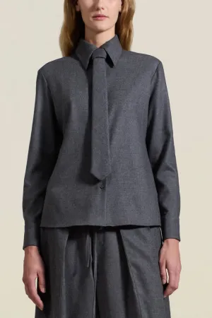 Billie Tie Blouse, Heather Grey