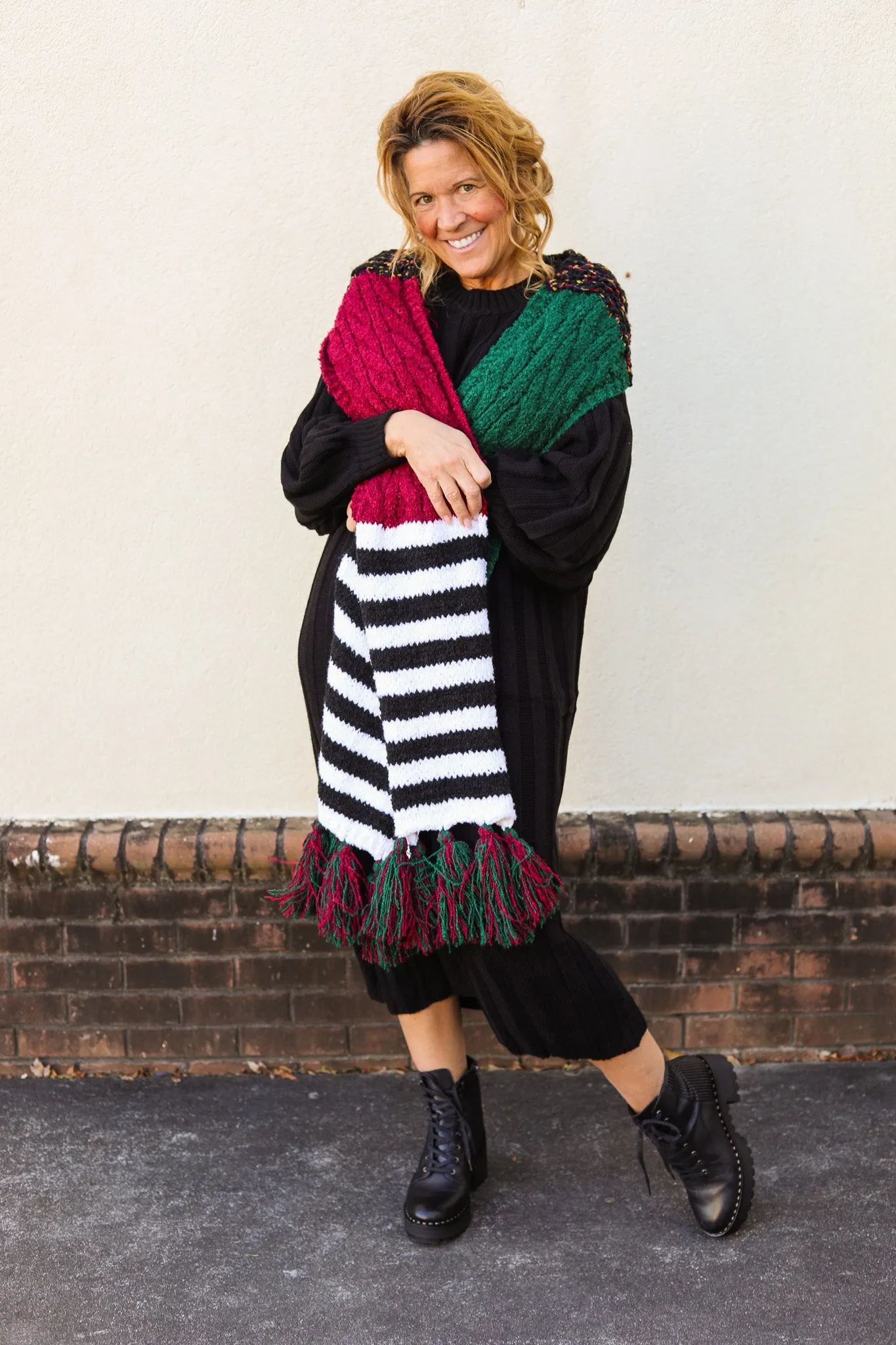 Black Cable Sweater Dress