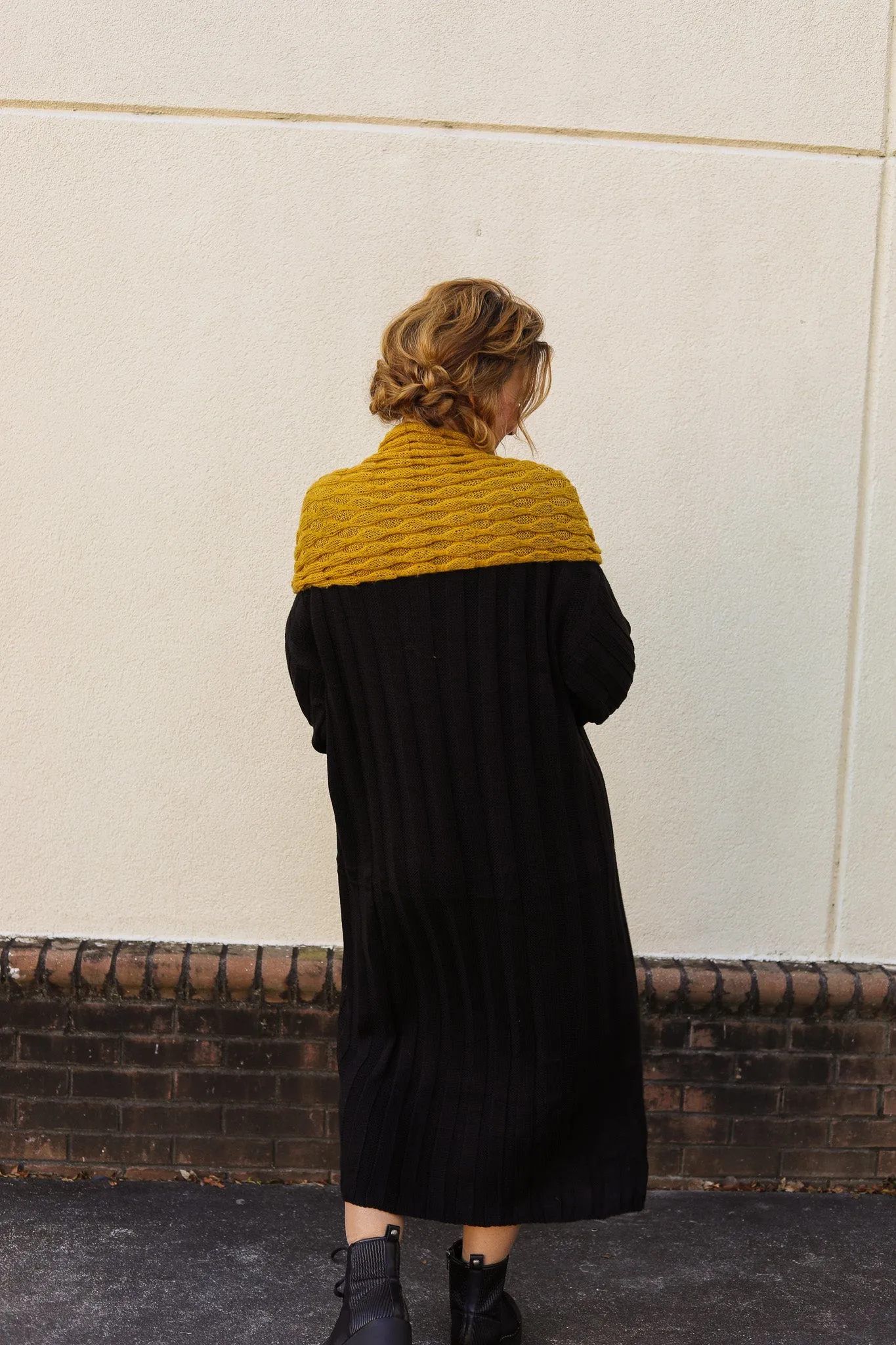 Black Cable Sweater Dress