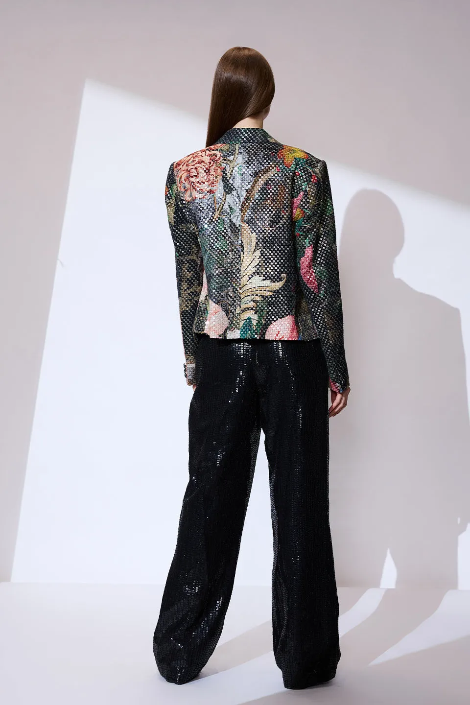 black Printed blazer