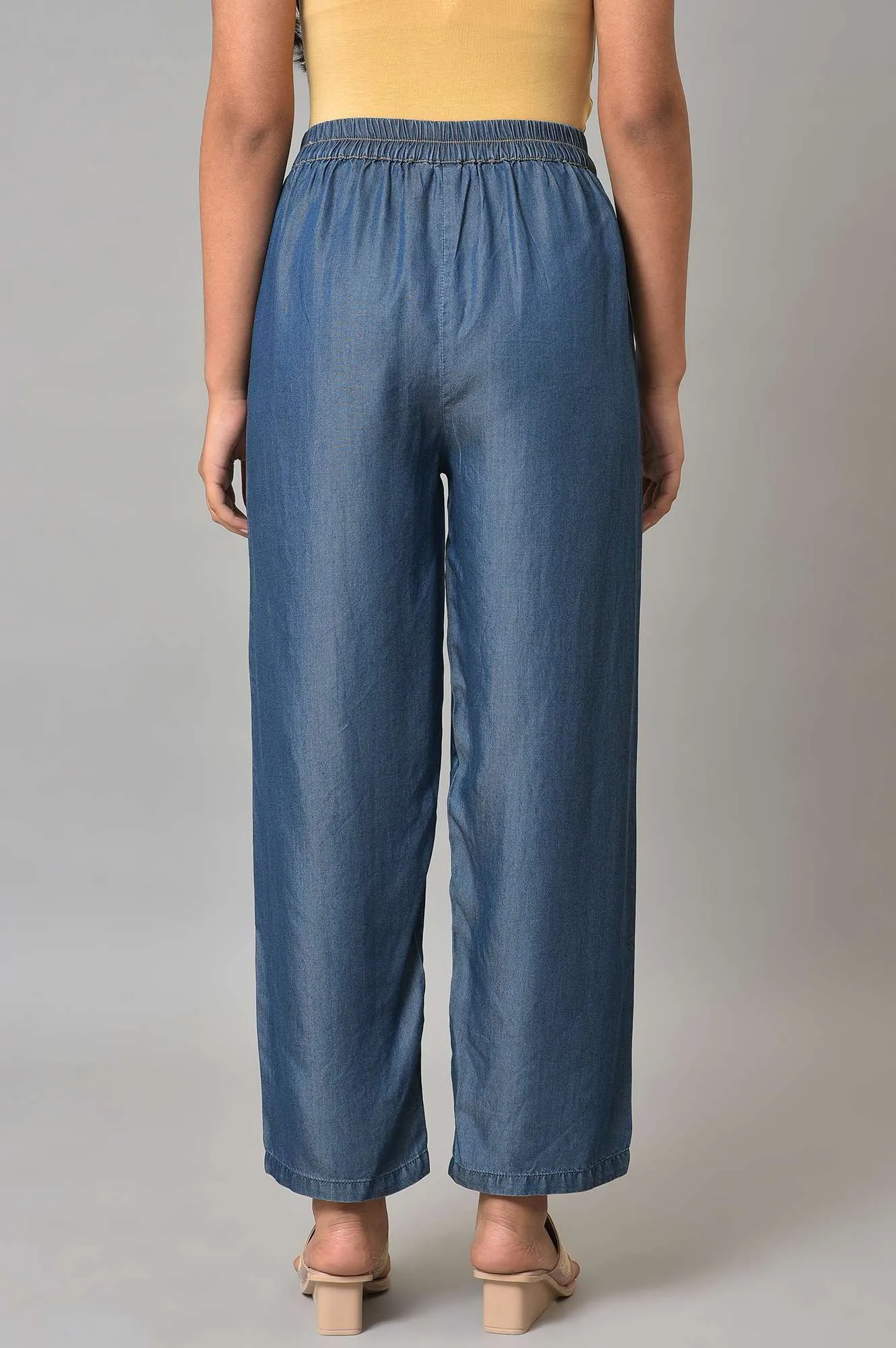 Blue Denim Narrow Pants