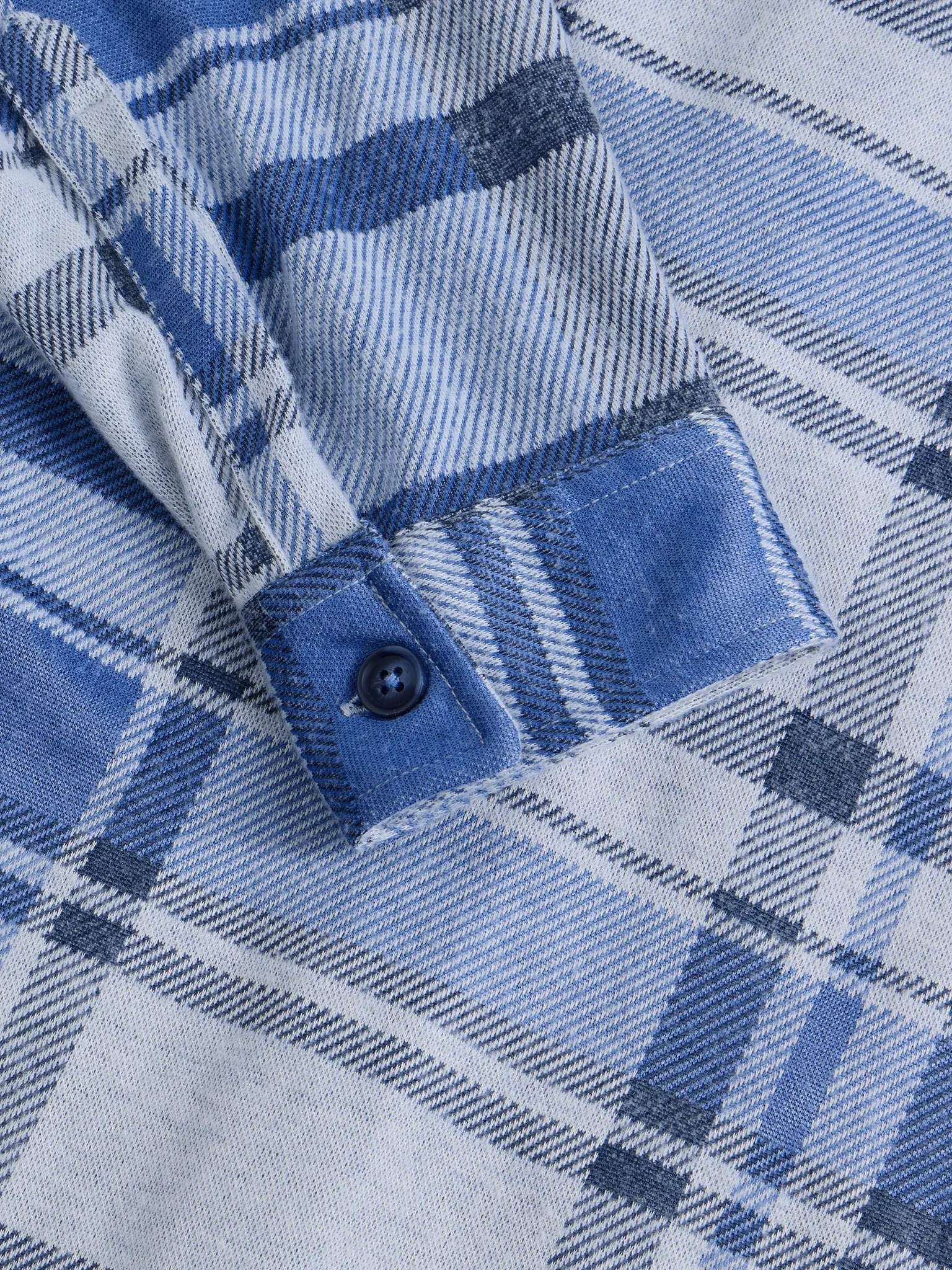 Blue Flannel Jacket Collar Overshirt
