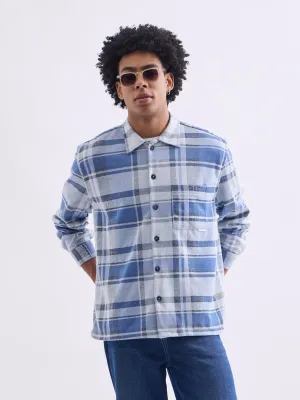 Blue Flannel Jacket Collar Overshirt