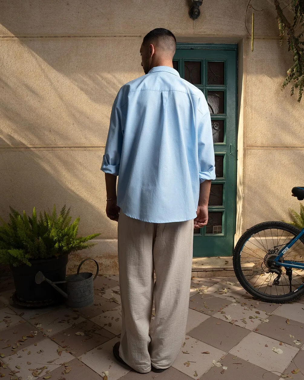 Blue Oversized Oxford Shirt
