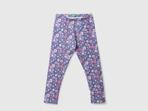 Blue Printed Leggings