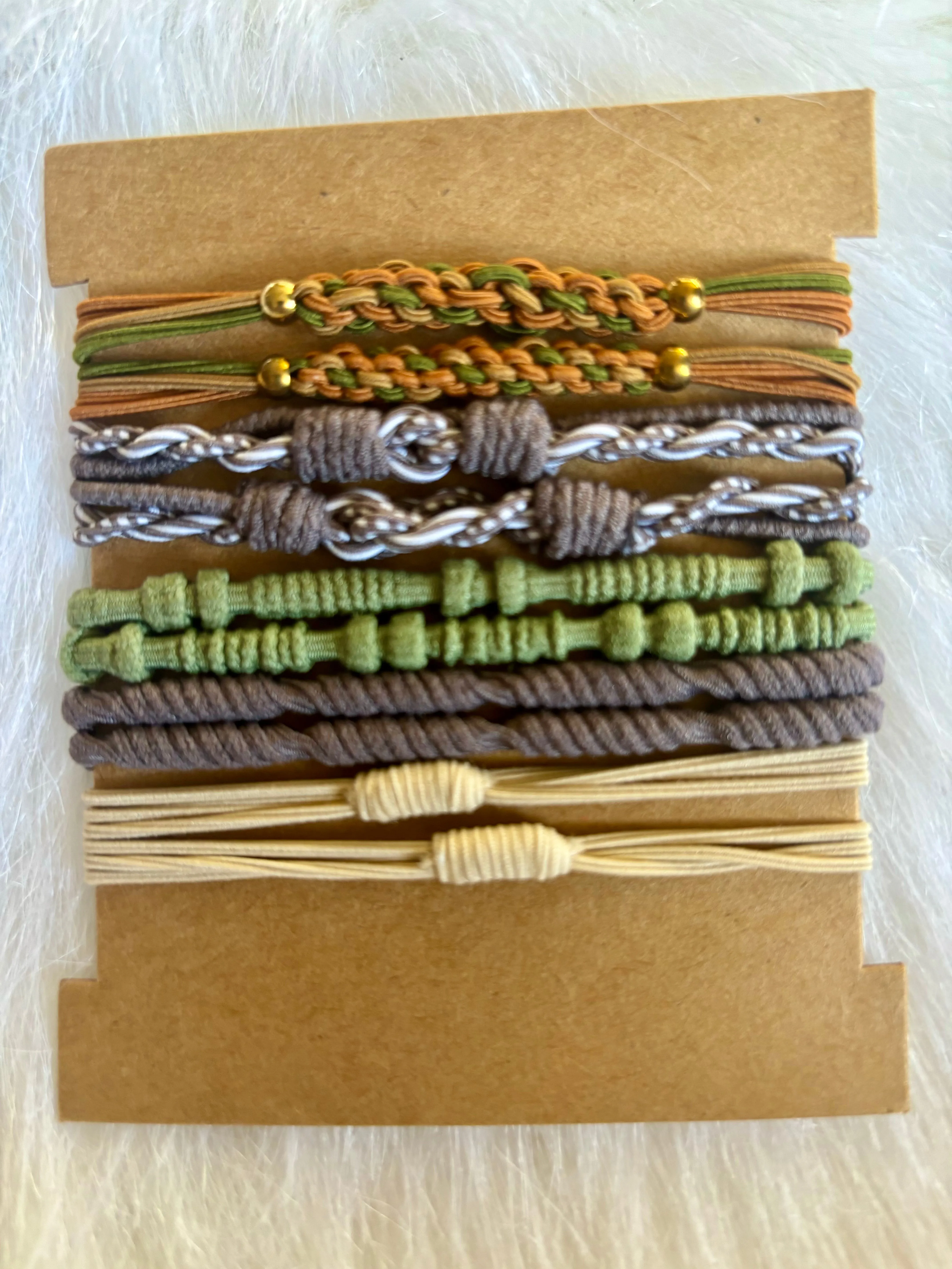Boho Fashion Hair Tie Bracelet Sets