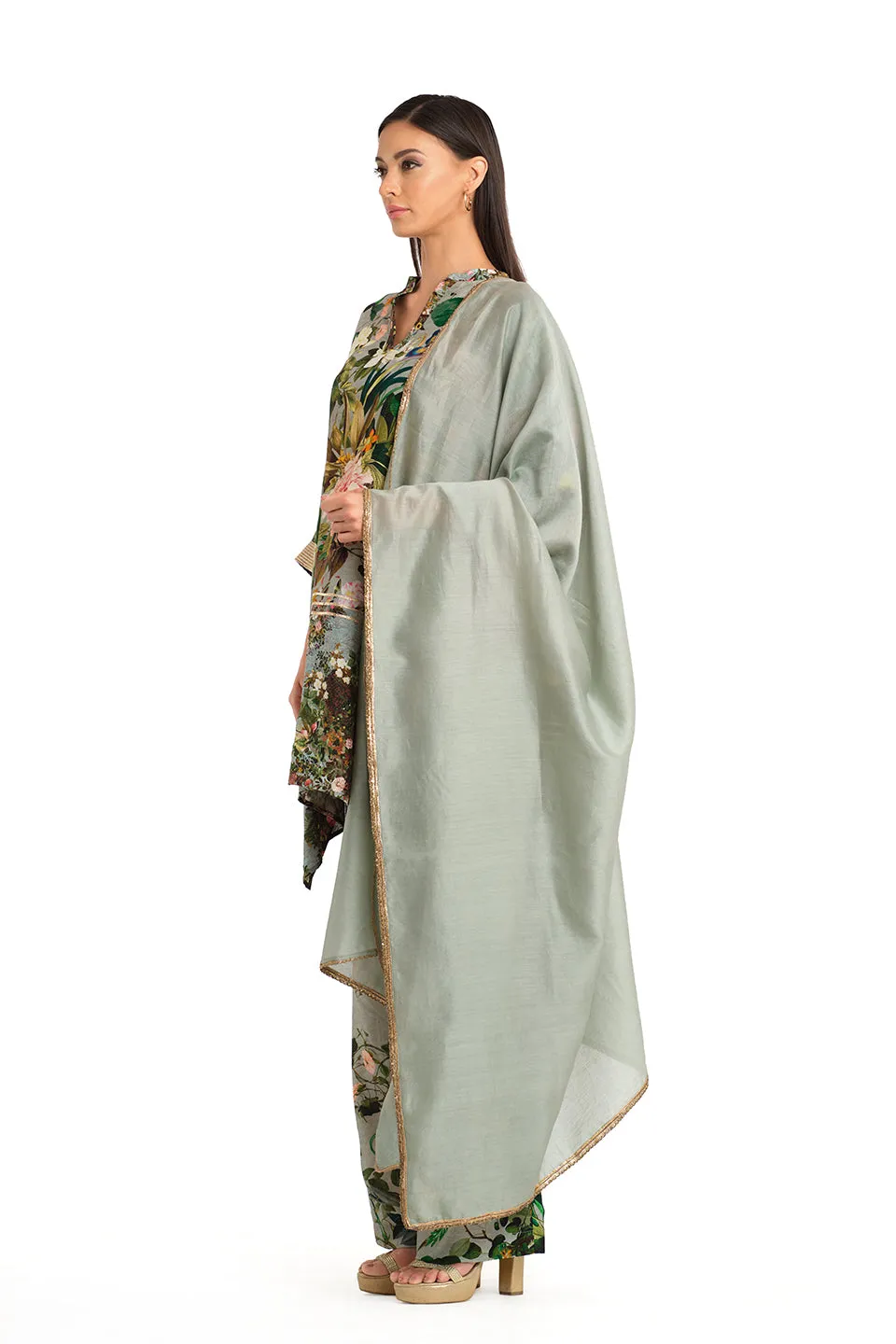 Botanical high low tunic set