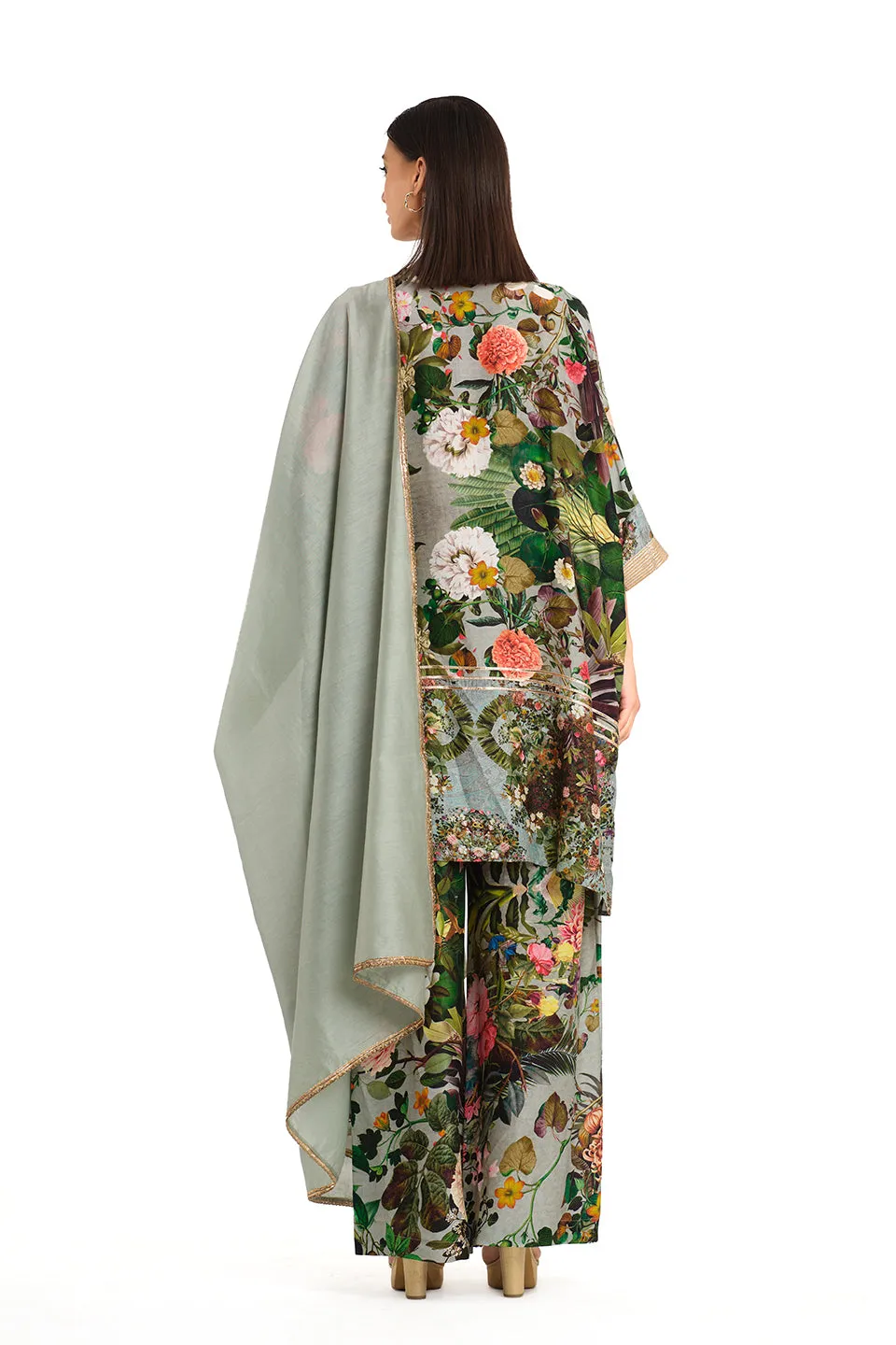 Botanical high low tunic set