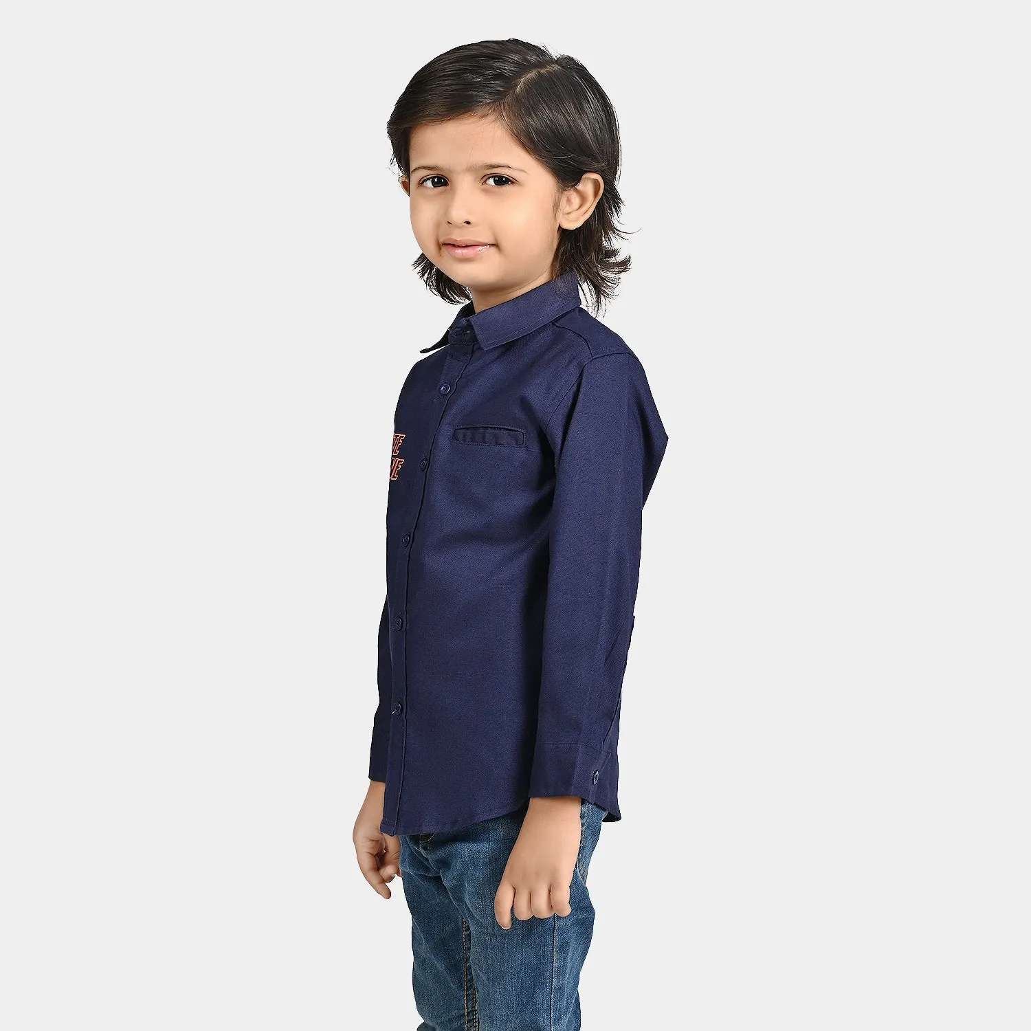 Boys Oxford Casual Shirt (Skate Zone)-NAVY