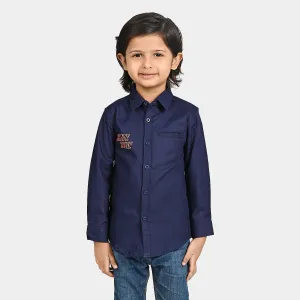 Boys Oxford Casual Shirt (Skate Zone)-NAVY