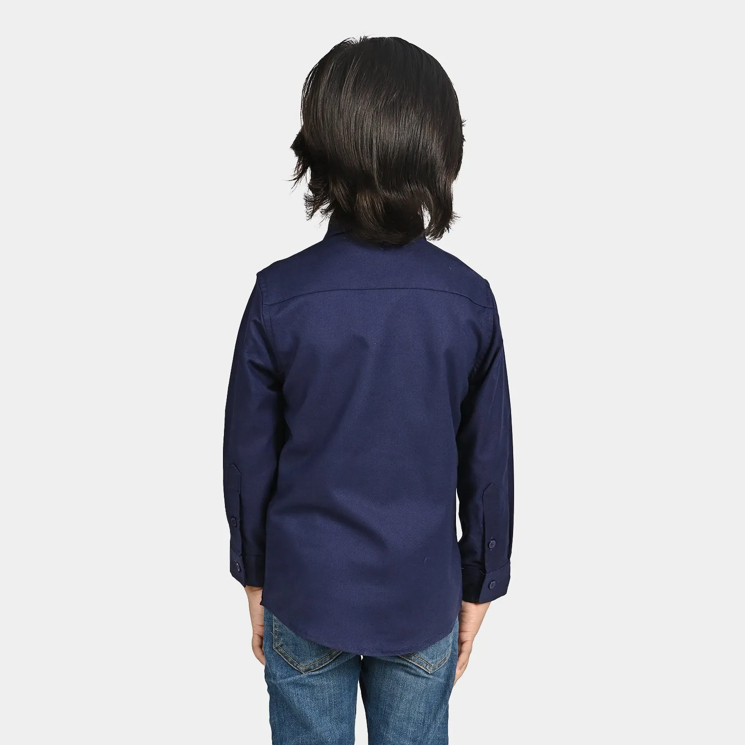 Boys Oxford Casual Shirt (Skate Zone)-NAVY