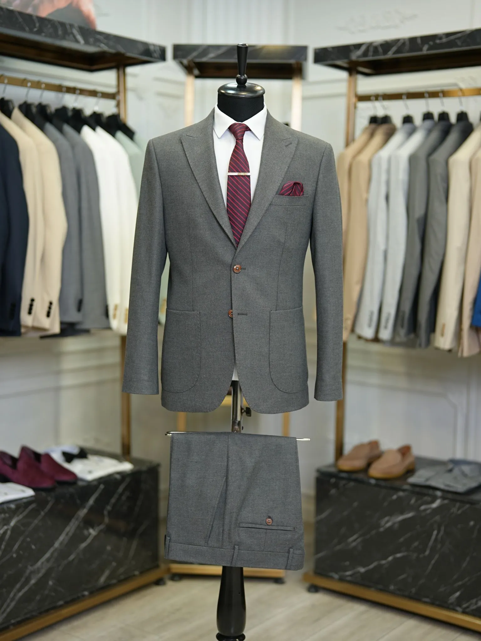 Brabion Vicenza Dark Gray Slim Fit 2 Piece Suit - Elevate Your Wardrobe