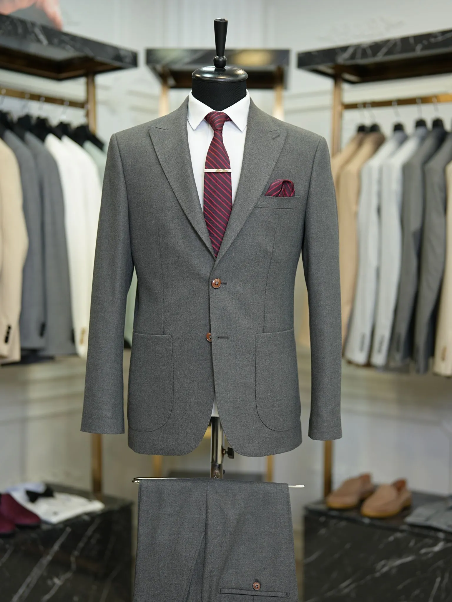 Brabion Vicenza Dark Gray Slim Fit 2 Piece Suit - Elevate Your Wardrobe