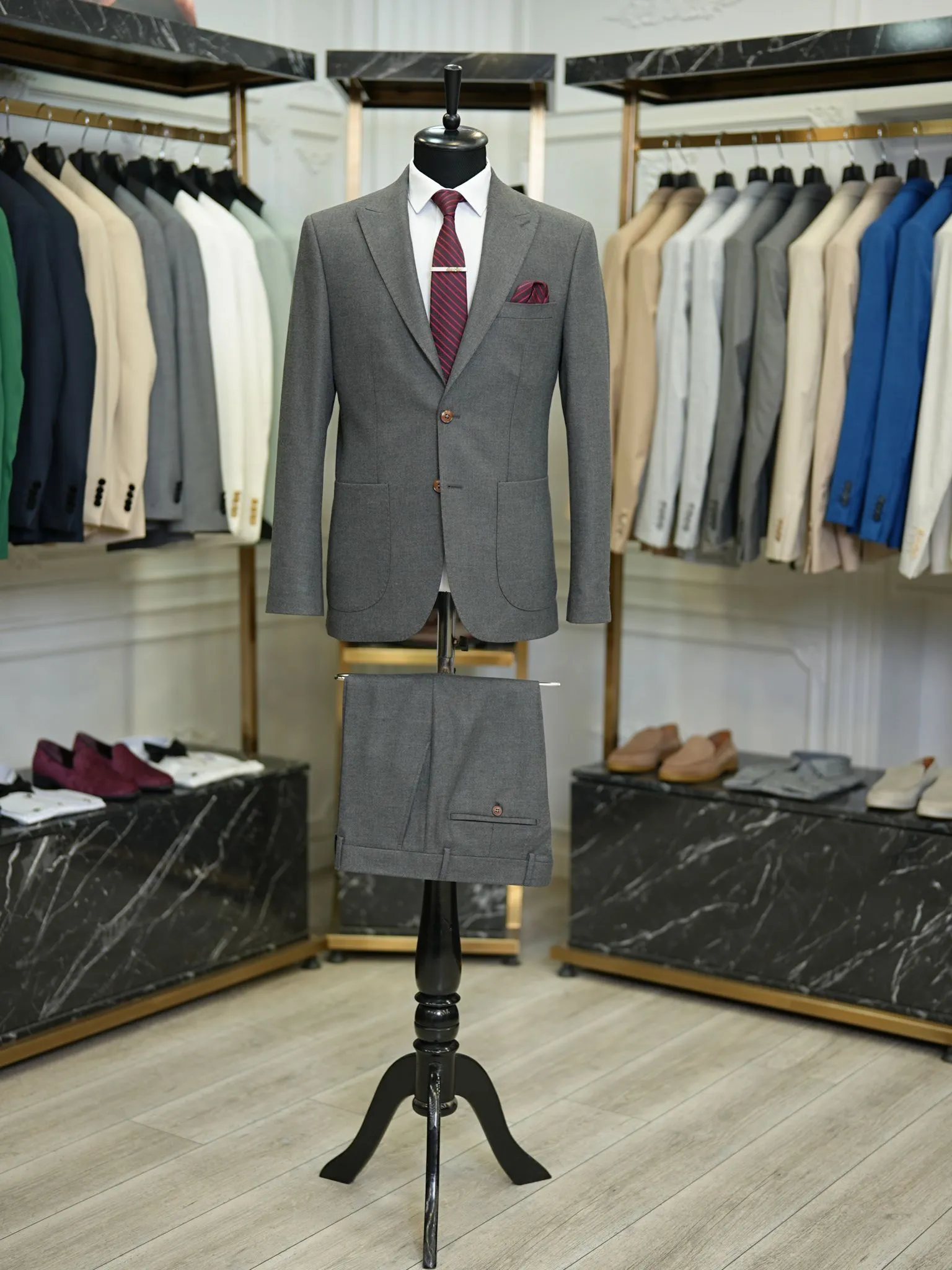 Brabion Vicenza Dark Gray Slim Fit 2 Piece Suit - Elevate Your Wardrobe