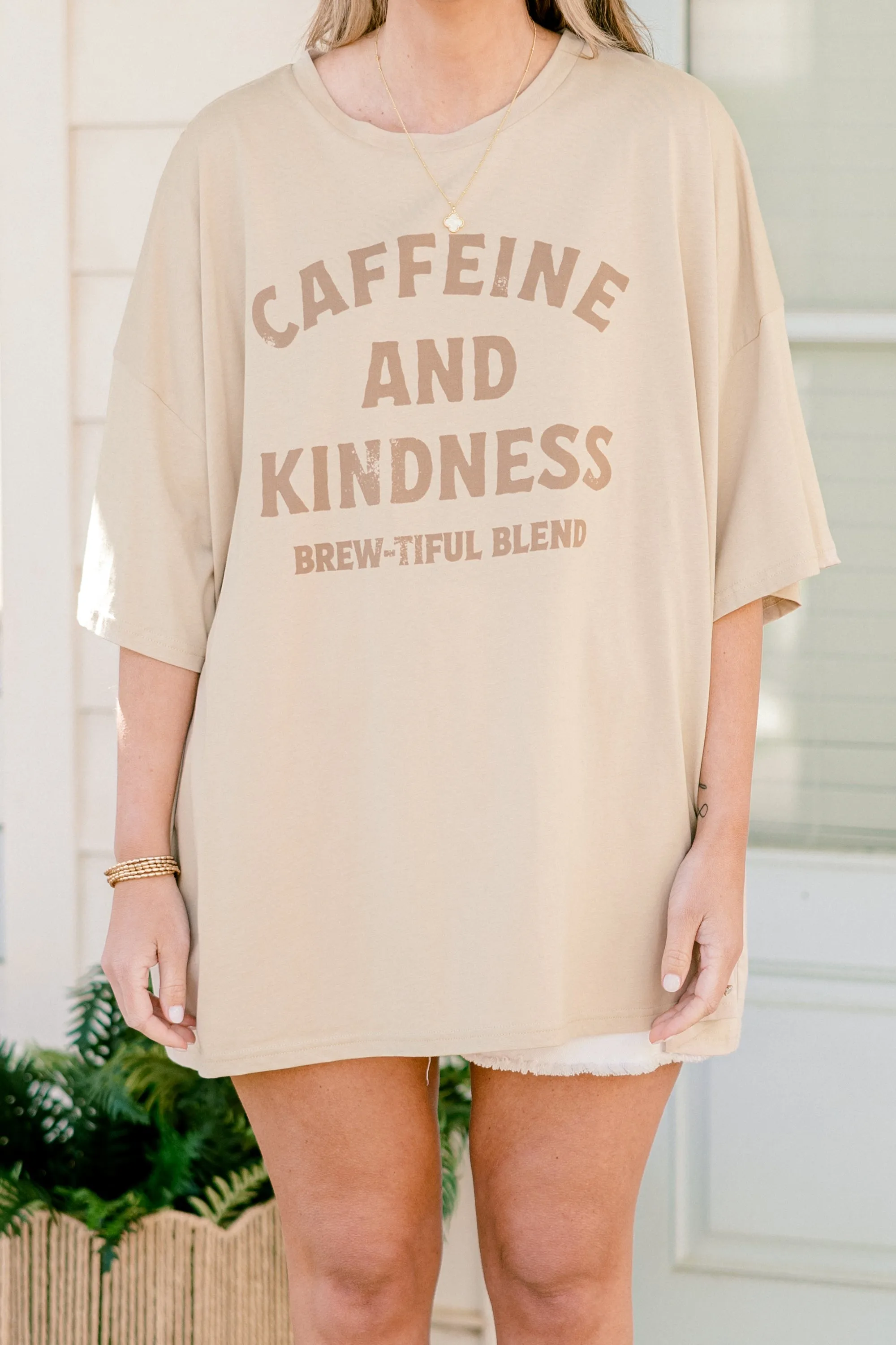 Brew-tiful Blend Boyfriend Tee, Light Mocha