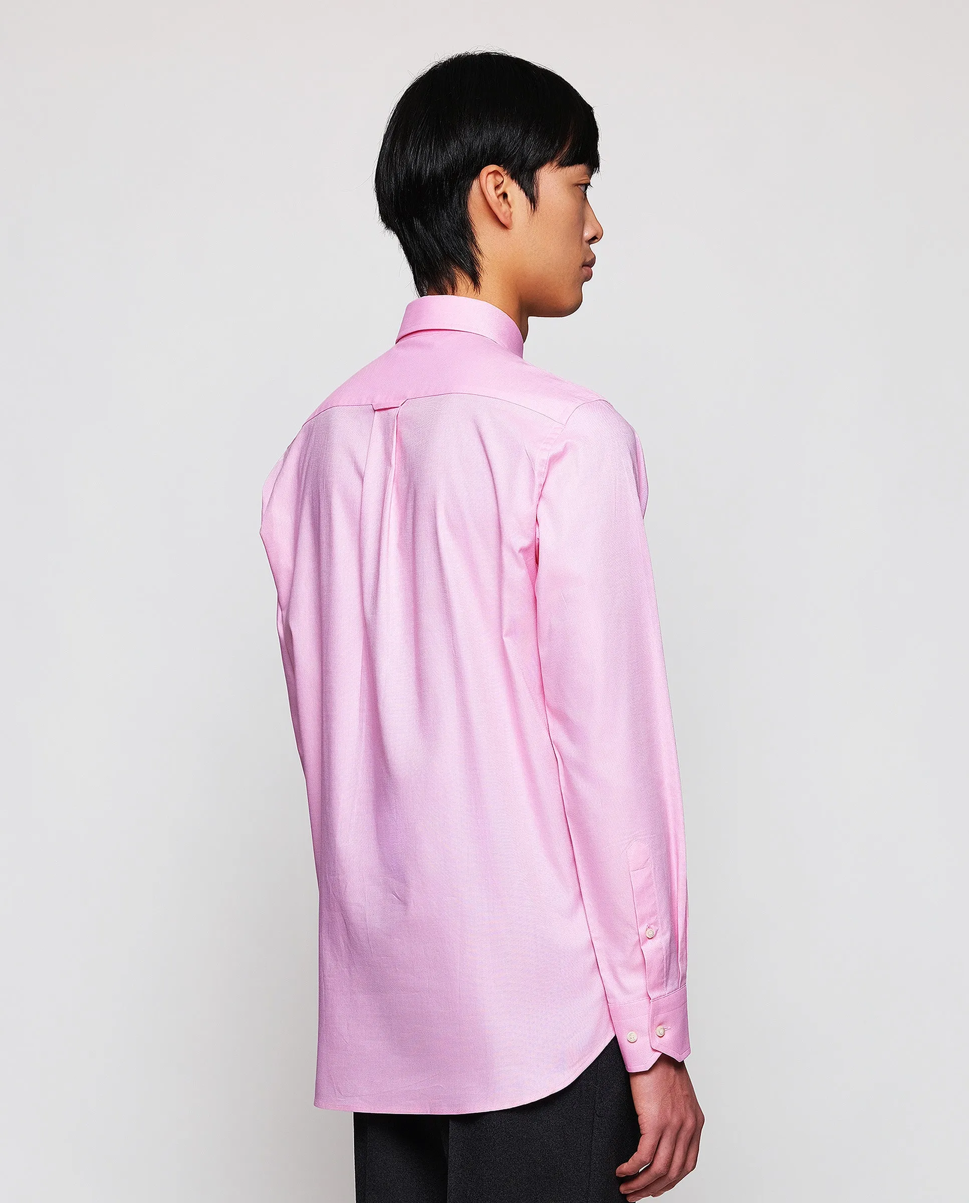 Camisa casual oxford manga larga rosa