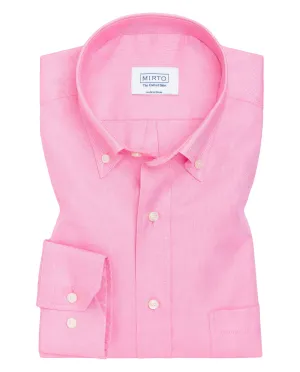 Camisa casual oxford manga larga rosa