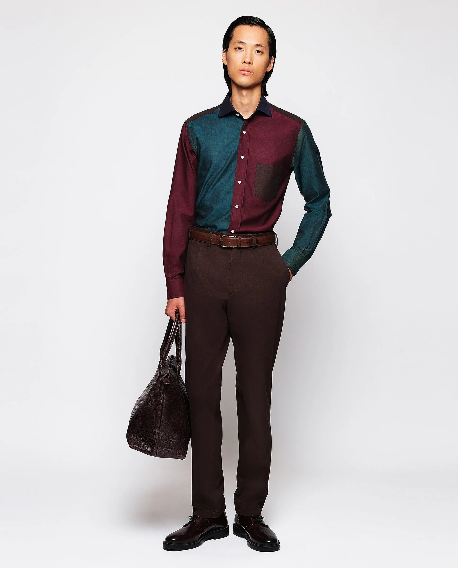Camisa casual patchwork multicolor