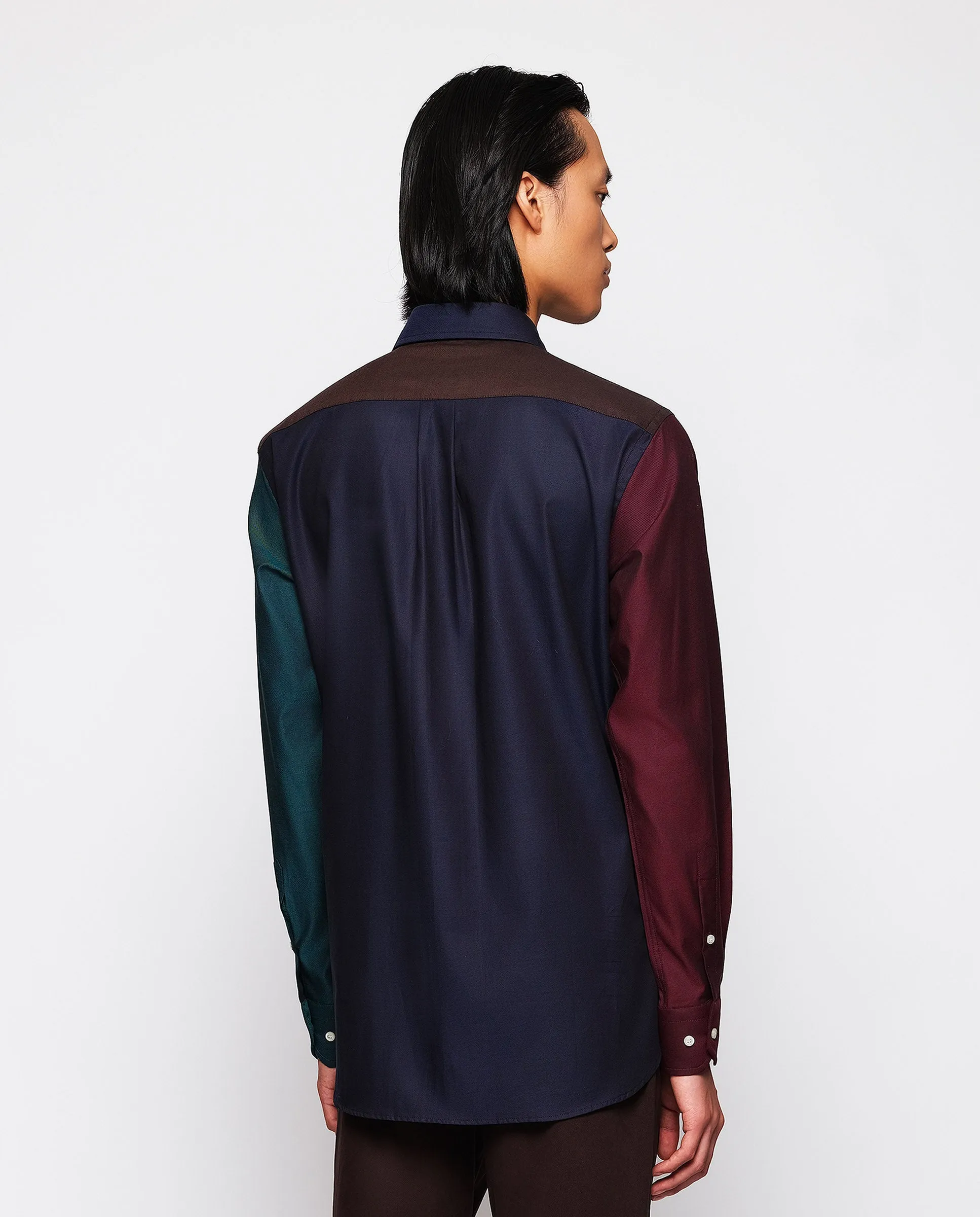 Camisa casual patchwork multicolor