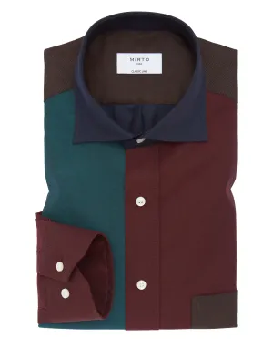Camisa casual patchwork multicolor