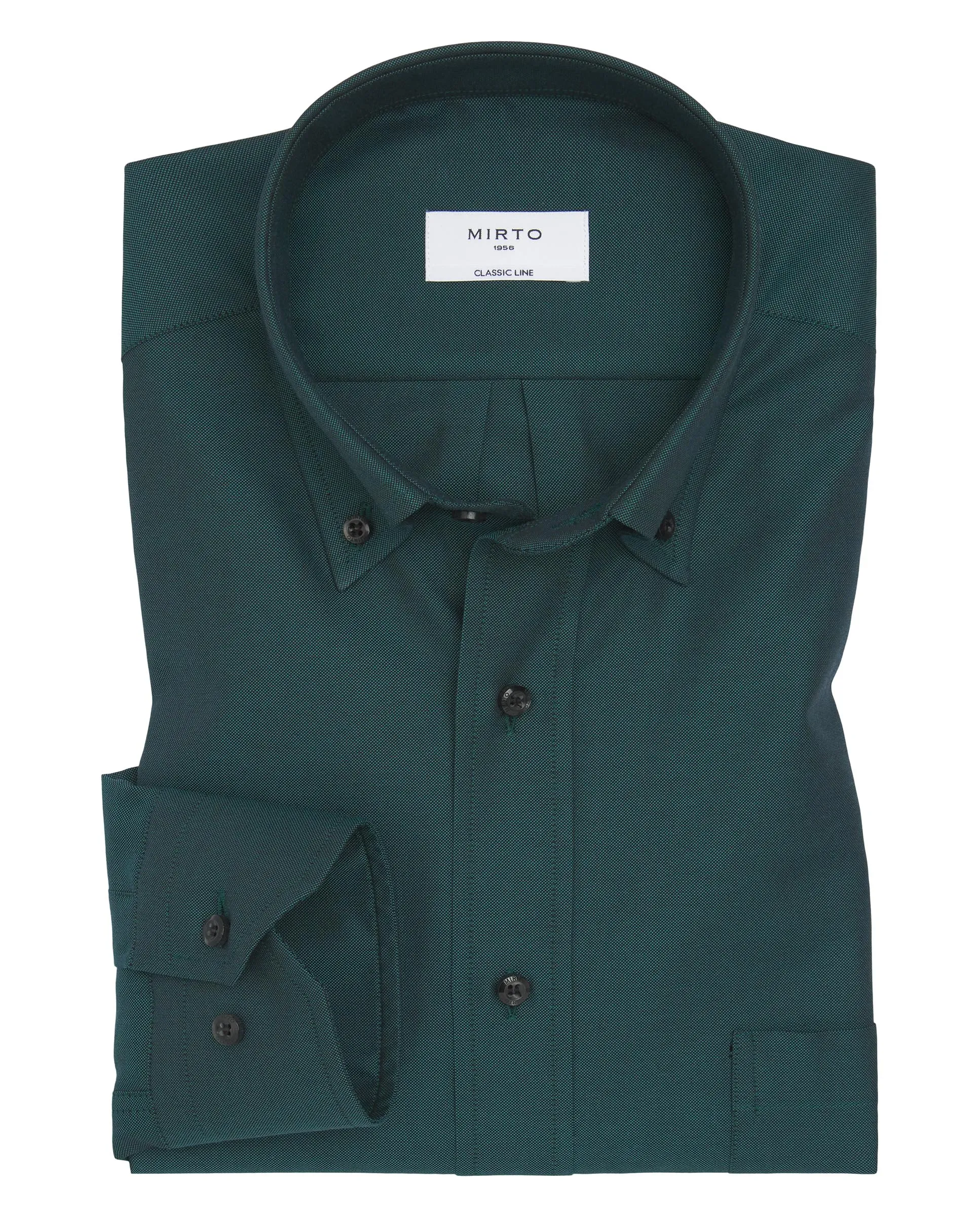 Camisa casual verde de algodón oxford