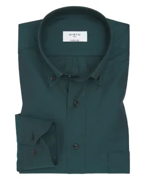 Camisa casual verde de algodón oxford