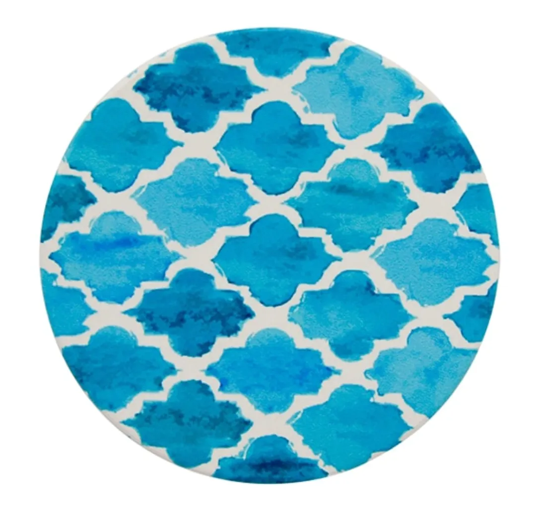 Ceramic Coaster Set - Aqua Geo