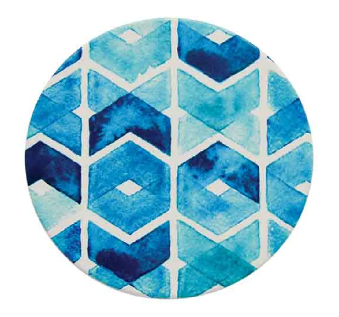 Ceramic Coaster Set - Aqua Geo