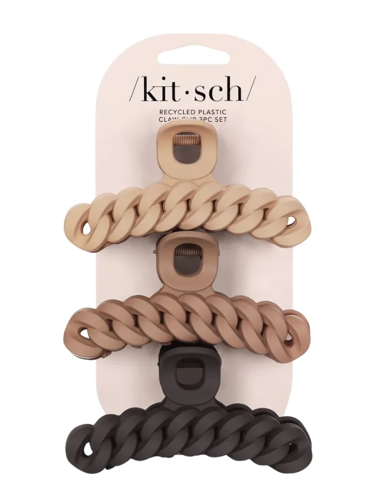 Chain Claw Clip 3pc Set - Neutral