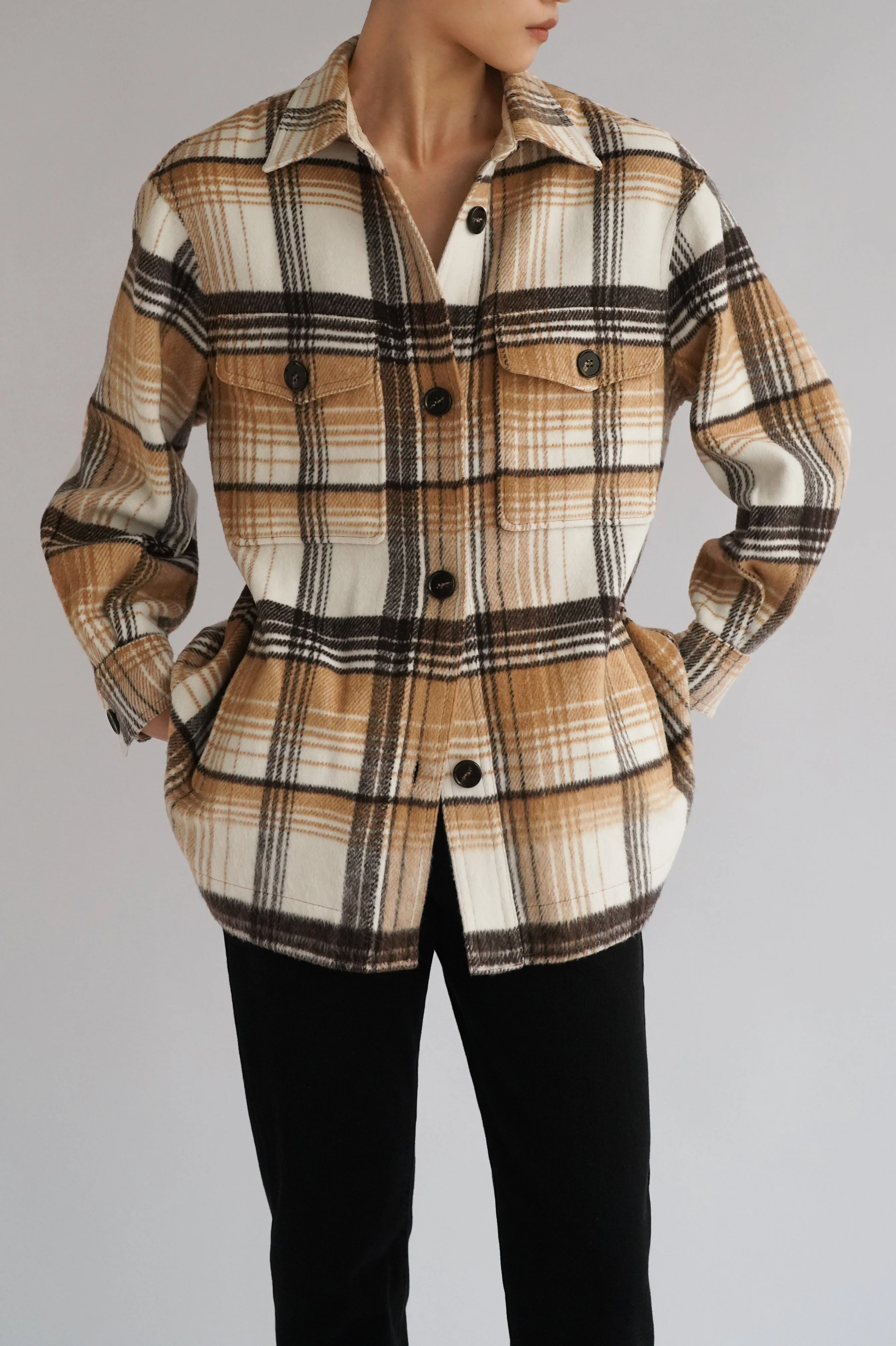 Clarke Wool Blend Flannel Jacket