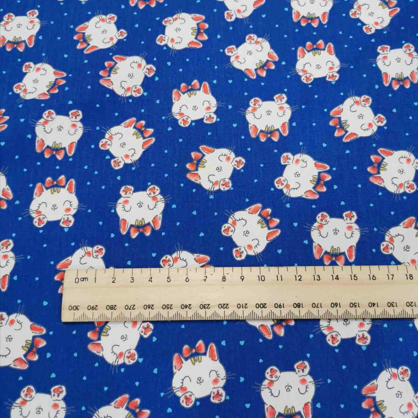Cotton Poplin, Anime Kitties, Blue - 2.3m piece