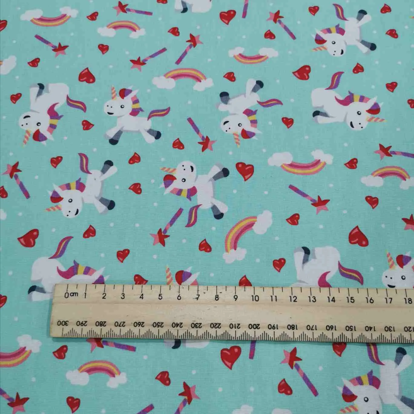 Cotton Poplin, Unicorn, Mint