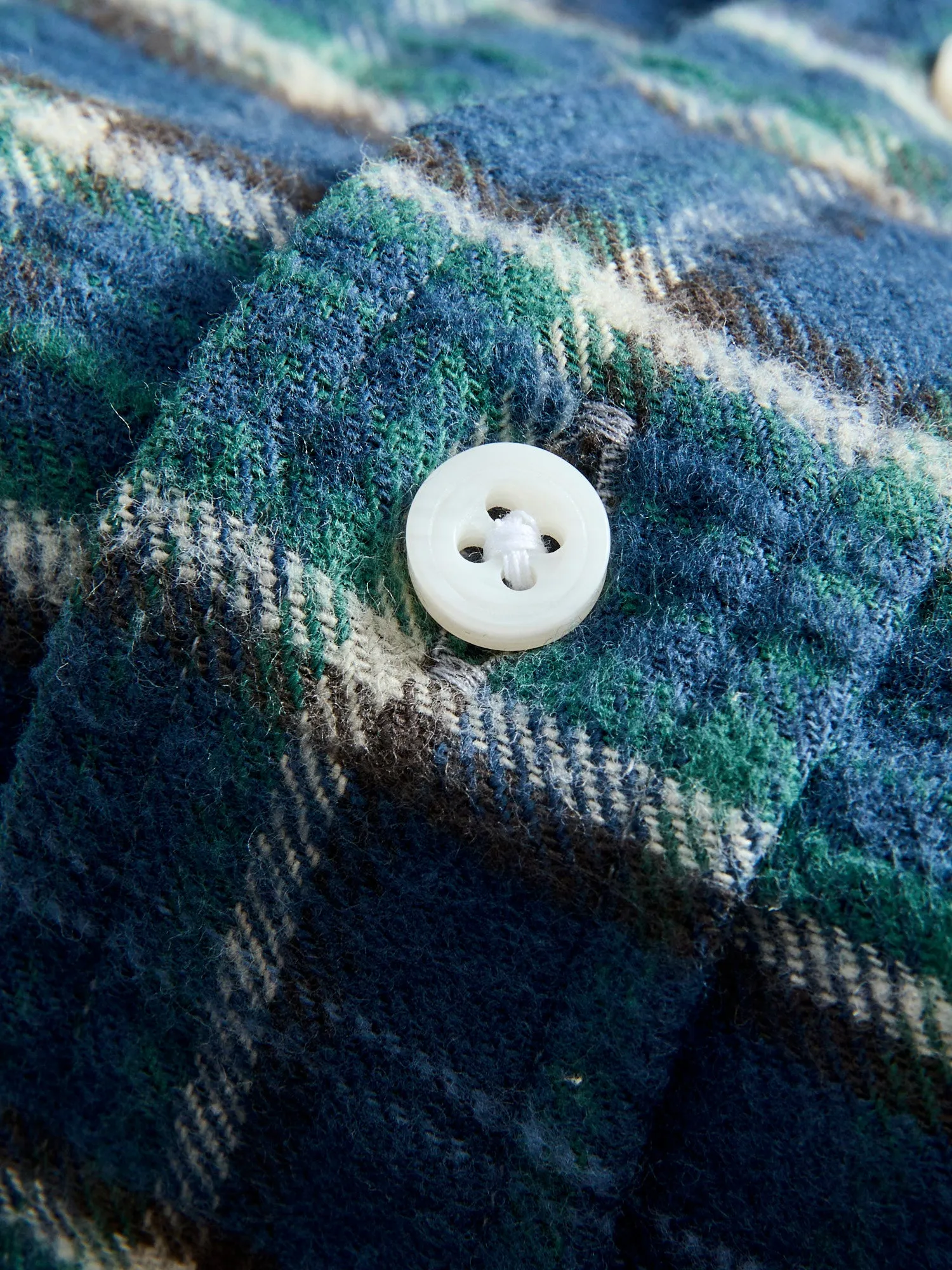 Cotton Slub Check Flannel in Blue