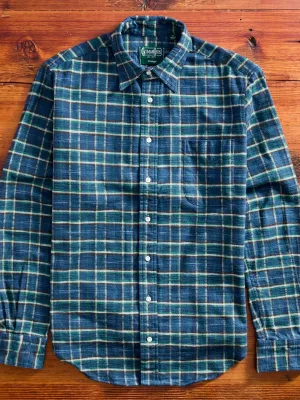 Cotton Slub Check Flannel in Blue