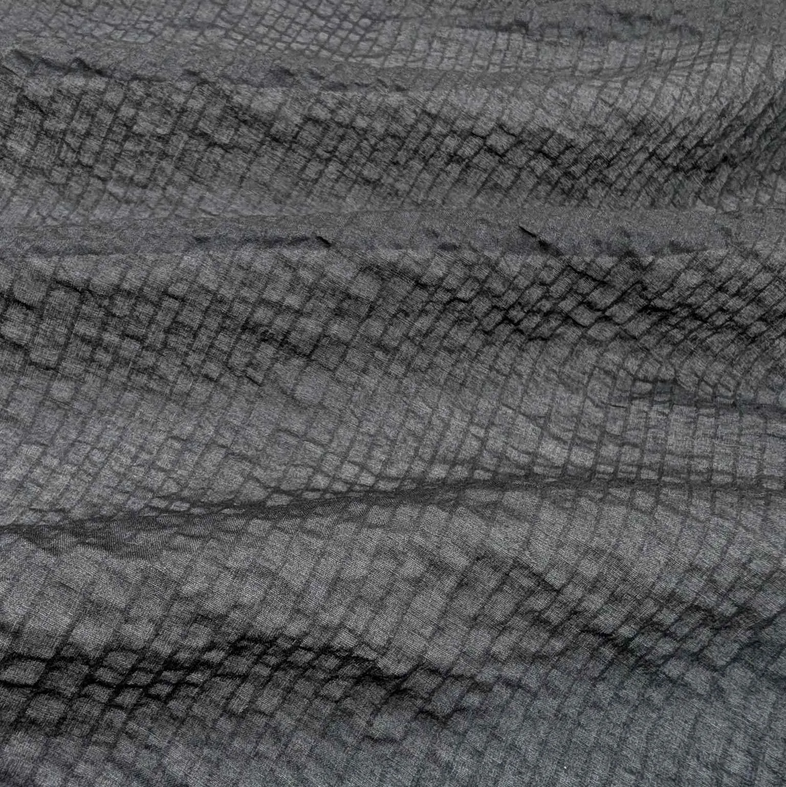 Cotton Voile, Seersucker Self Stripe, Black