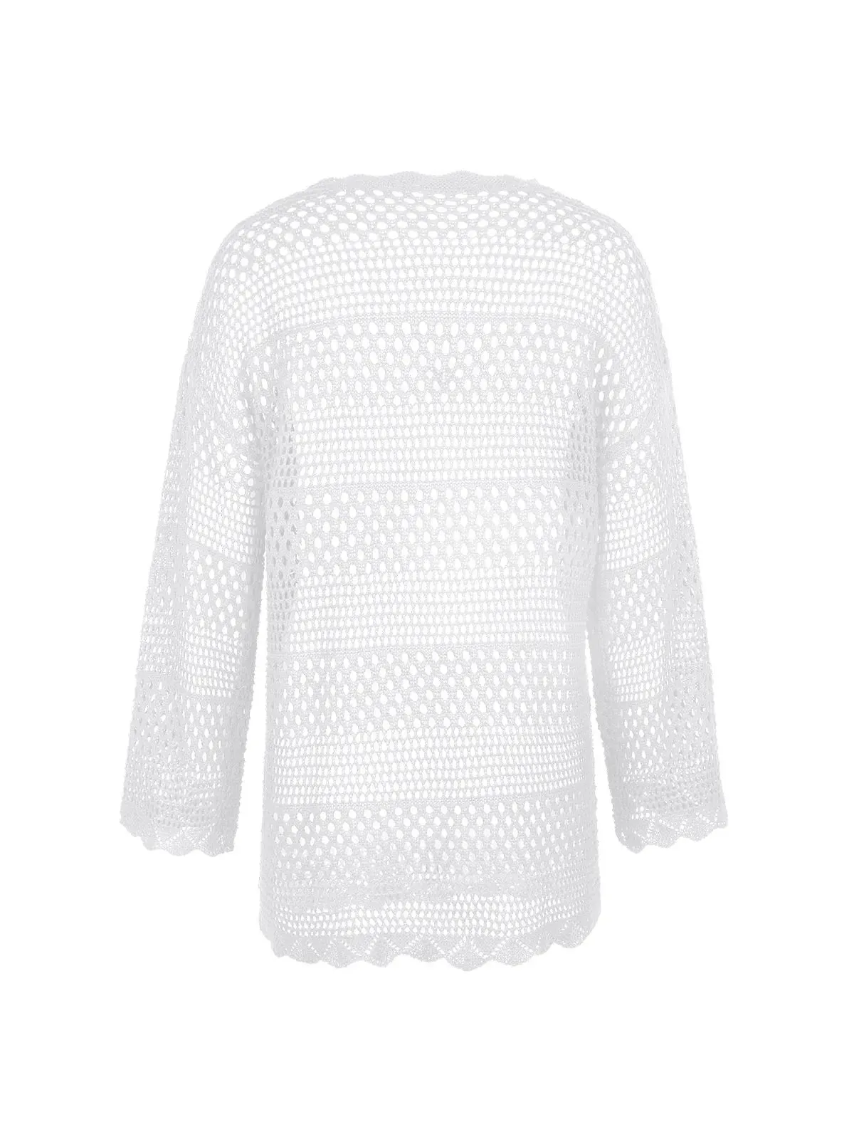 Crochet Long Sleeve Coverup Top