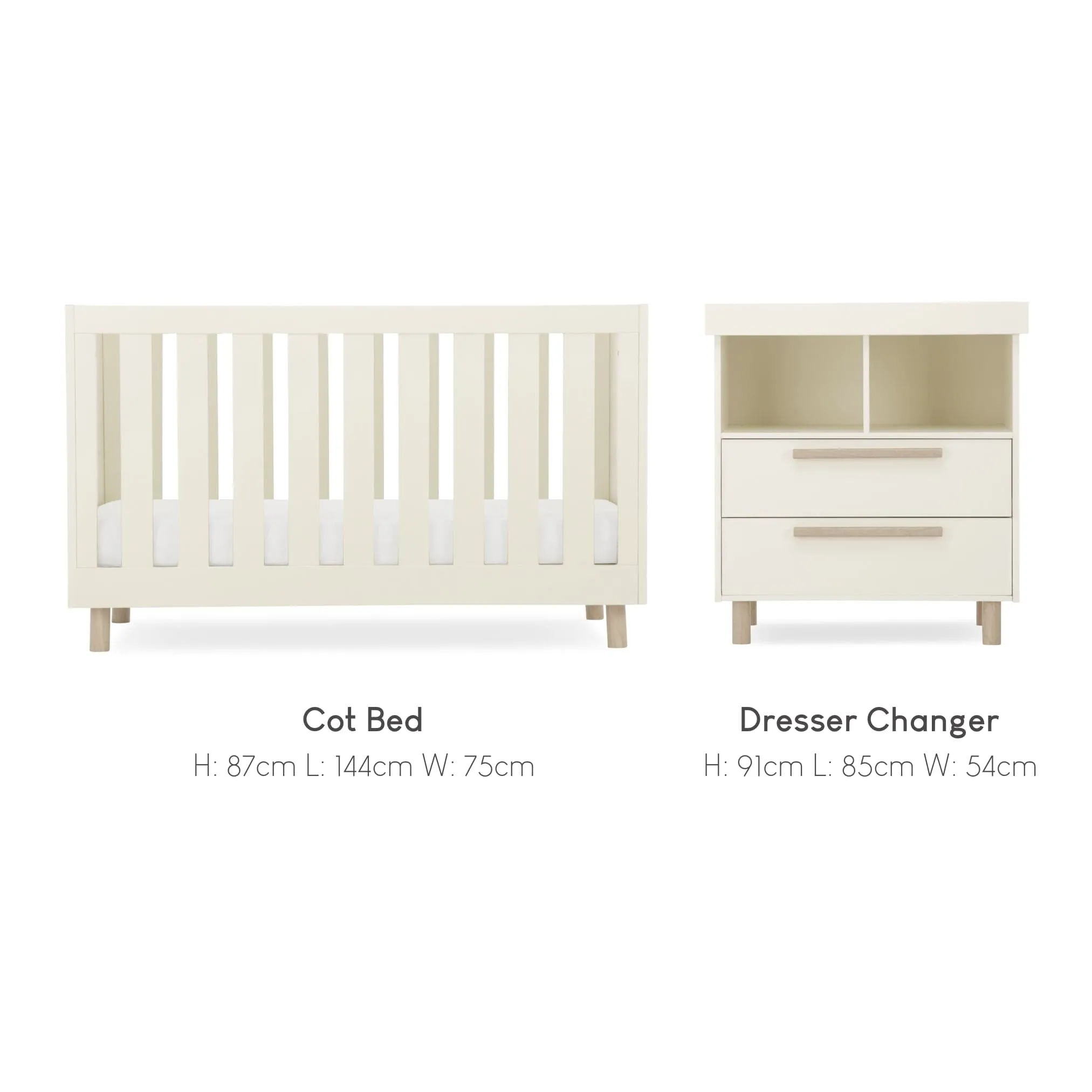 CuddleCo Harper 2pc Furniture Set - Cream