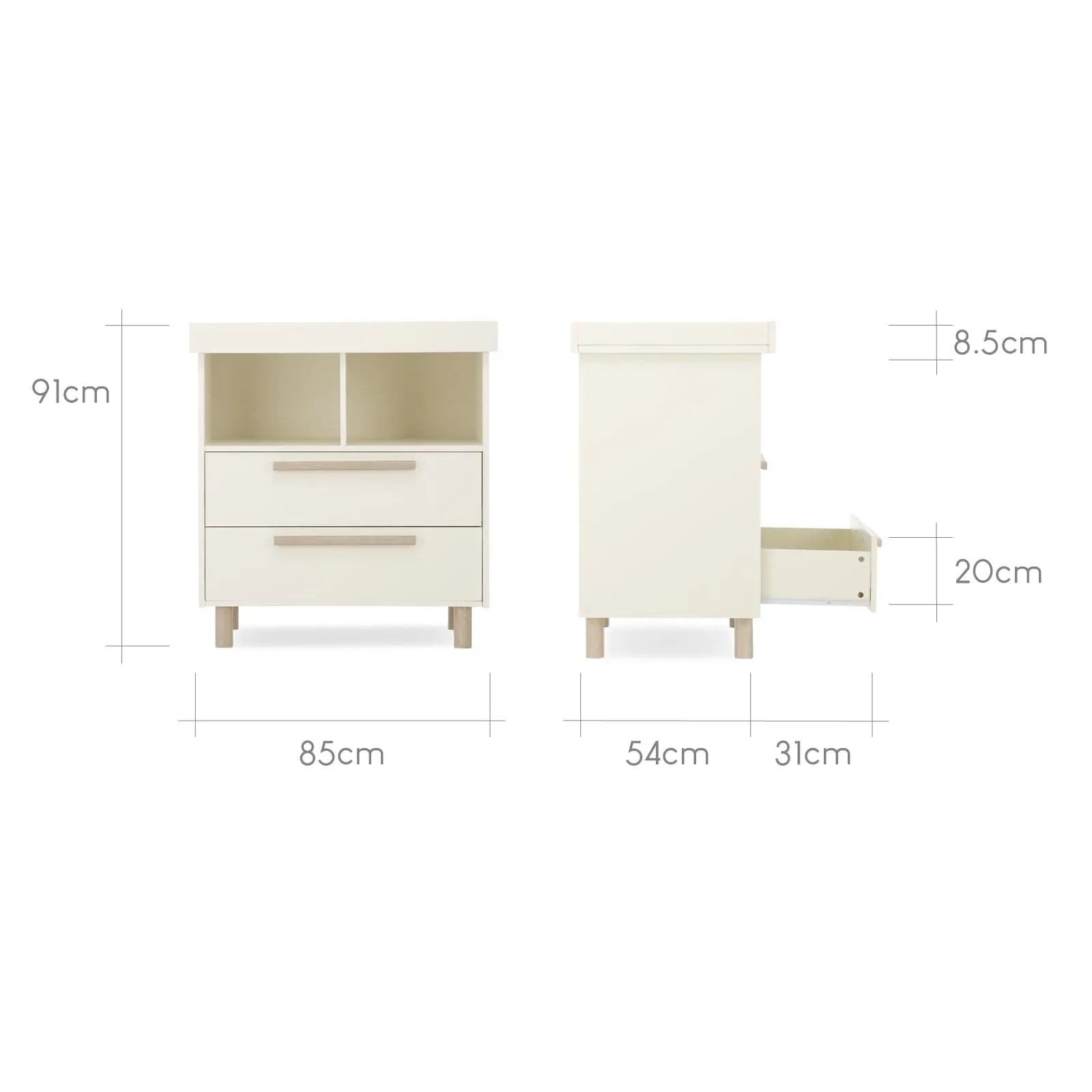 CuddleCo Harper 2pc Furniture Set - Cream