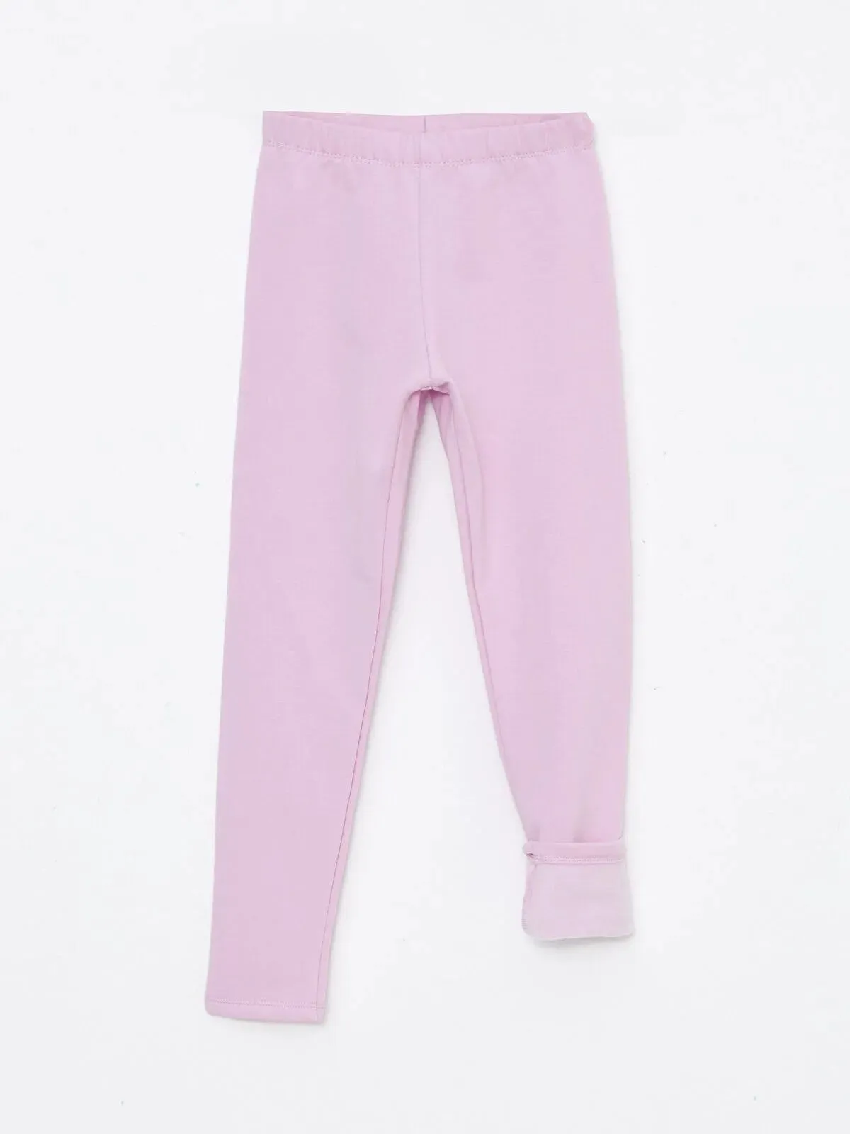 Elastic Waist Basic Fleece Lined Girls Long Leggings